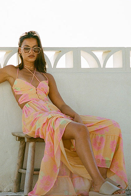 SAMPLE-Baila Maxi Dress - Painted Flower